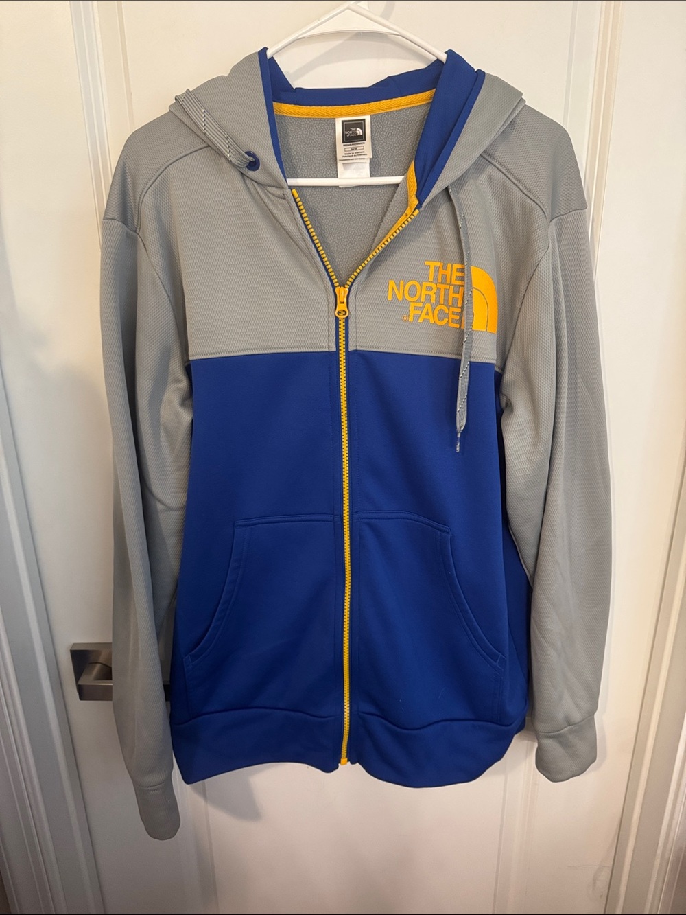 The North Face Blue, Gray & Yellow Colorblock Zip Hoodie